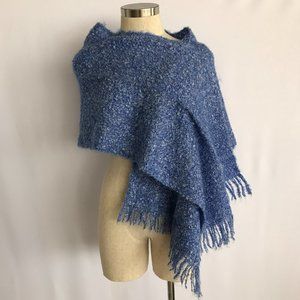 Mucros Weavers Mohair Blend Scarf Shawl Wrap Blue Killarney Ireland